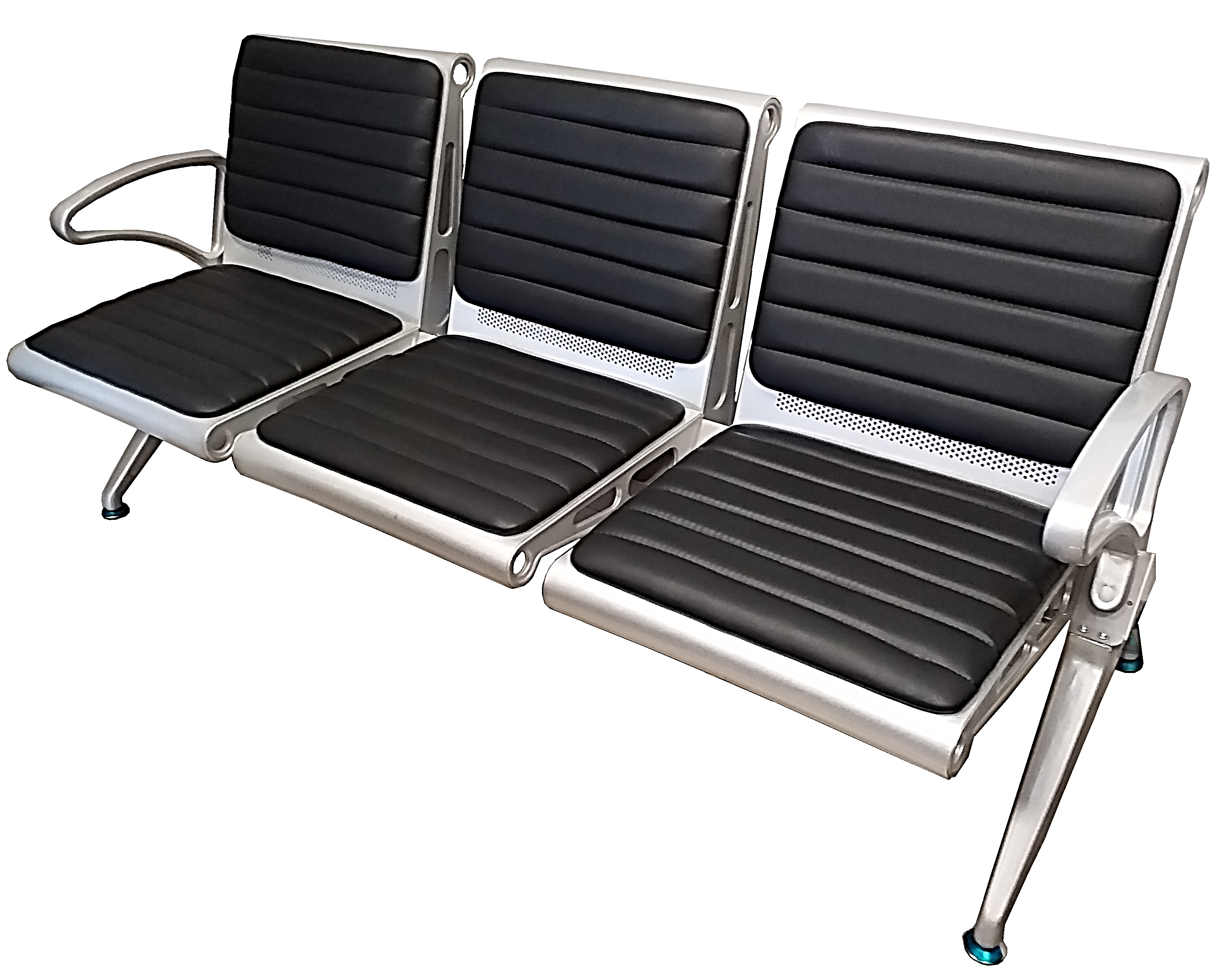 WT-360-3 padded three seater airport bench